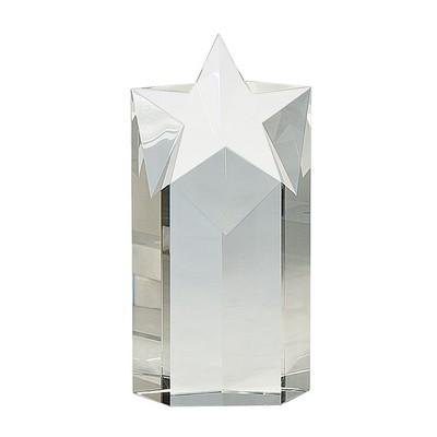 9" Clear Crystal Star Column