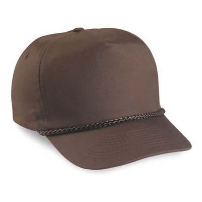 5 Panel Cotton Twill Cap w/Half-Moon