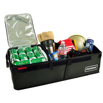 Collapsible Trunk Organizer w/Cooler - Hard Base/Adjustable Dividers