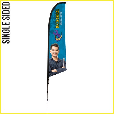 16.5' Angle Flag - Single Sided w/Spike Base (X-Large)