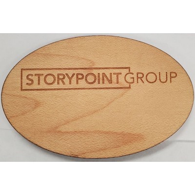 Wooden Badge Oval Logo Only