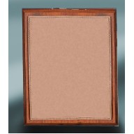 6x8 Solid Walnut Plaque with Dark Brown Lasered Leather Plate