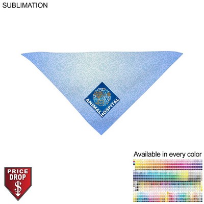 Small Dog Bandana, 14x14x20, Stitched Edges, Sublimated Edge to Edge (Decorated in Canada)