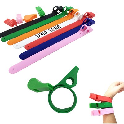 Silicone Slap Bracelet With Whistle