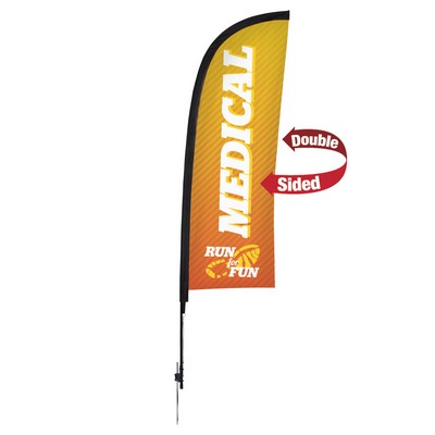 9' Premium Blade Sail Sign Flag, 2-Sided, Ground Spike