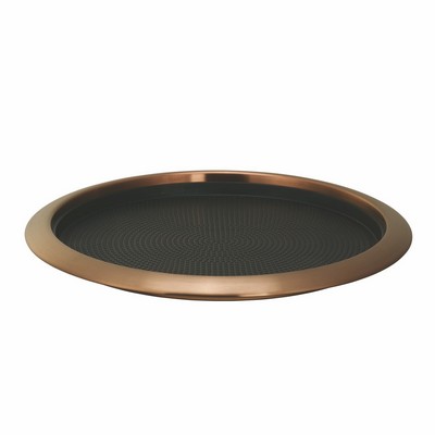 14'' Round Rose Gold Non-Slip Tray w/Removable Insert