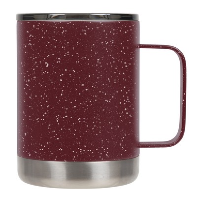 12oz Brick Red/White Speckled Camp Mug w/ Slide Lid