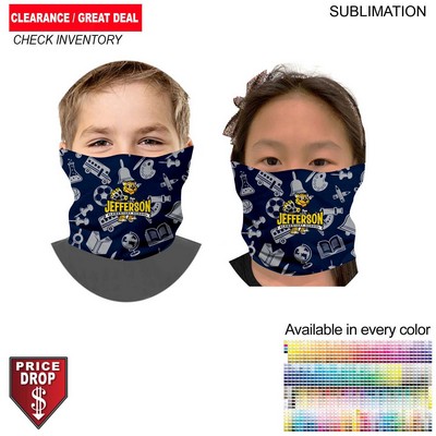 Sublimated Tubular YOUTH Neck Gaiter Facemasks (In Stock, Fast production)