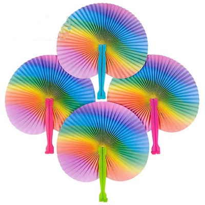 10" Rainbow Folding Fan