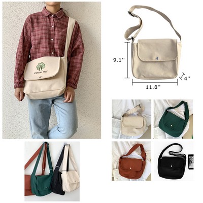 Canvas Crossbody Bag Tote Bag Single Shoulder Bag Daily Casual Bag For Students