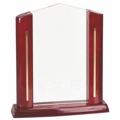 8 1/2" Clear Rectangle Cathedral Acrylic Award