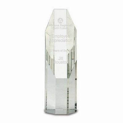 7 1/2" Clear Octagon Slant-Top Crystal Tower