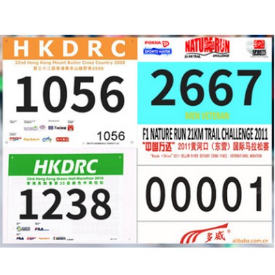 Race Numbers Running Bibs Pins Included