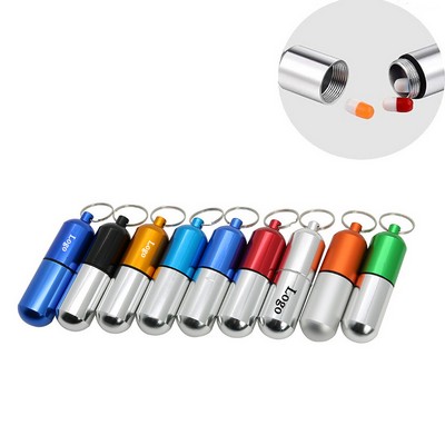 Aluminium Alloy Pill Container With Keyring