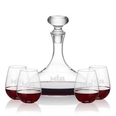 Stratford Decanter & 4 Edderton Stemless Wine