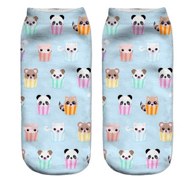 Blue Lovely Kid Cartoon Socks - Animals