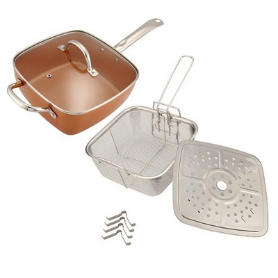 4-Piece Copper Square Pan Cookware Set