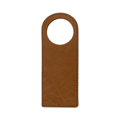 Full-Grain Leather Door Do Not Disturb Sign- Door Hanger w/Round or square Top-Double sided and sewn