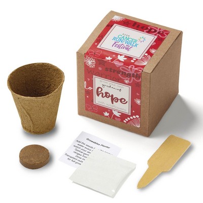 Red Garden of Hope Planter in Kraft Gift Box