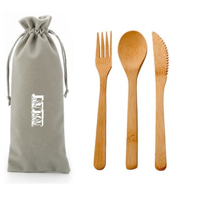 3-Piece Bamboo Flatware Set