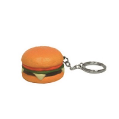 Hanburger Shaped Stress Ball With Key Chain