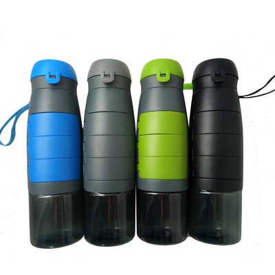 750ml 2 In 1 Sports Water Bottle Built In Pill Box