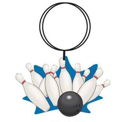 Bowling Strike Key Chain w/Clear Mirrored Back (8 Square Inch)