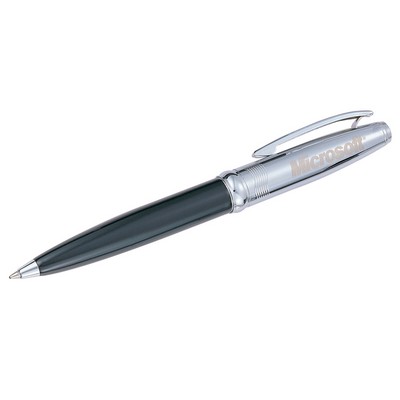 Executive Silver Ballpoint Pen w/Etched Wave Design