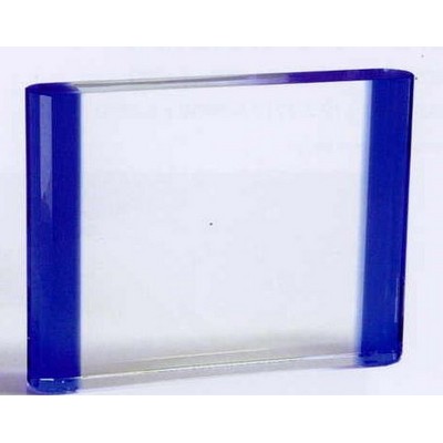 Blue Optic Crystal Rectangle Award