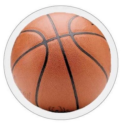 Basketball Round Metal Photo Magnet (2.5" Diameter)