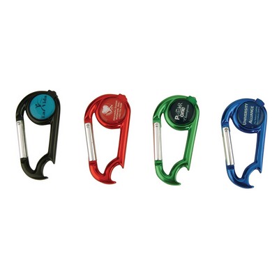 Bright LED Light Carabiner w/Bottle Opener