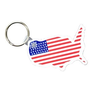 USA Soft Key Fob w/Flag Imprint (Spot Color)