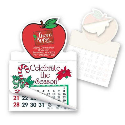 Apple Shape Calendar Pad Sticker W/Tear Away Calendar