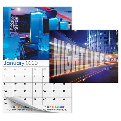 13 Month Custom Appointment Wall Calendar (High Gloss UV-Coated Cover)- NIGHTLIFE