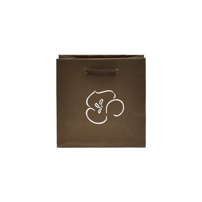 Matte Dark Chocolate Brown Traditional Shape Paper Euro Tote (6.5"x3.5"x6.5")