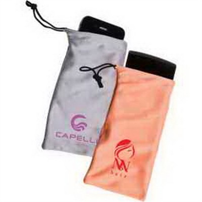 Pad Printed Microfiber Drawstring Bag