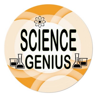 2¼" Stock Celluloid "Science Genius" Button