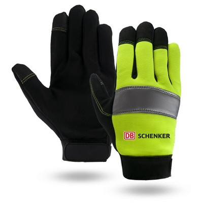 Hi-Viz Touchscreen Mechanics Gloves