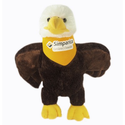 12" Eagle Stuffed Animal w/Bandana & Full Color Imprint