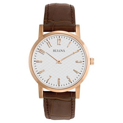 Bulova Men's Brown Leather Strap Watch