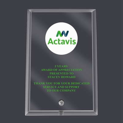 Full Color Clear Glass Desk Plaque