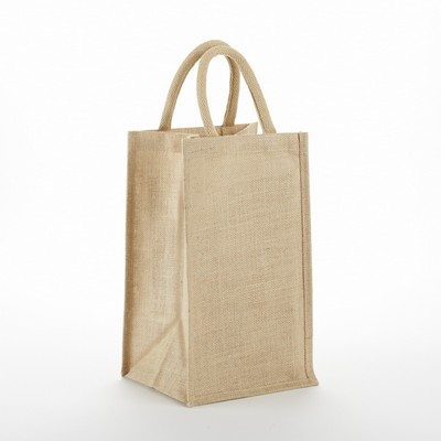 4 Bottle Jute/Burlap Wine Bag 14"x8"x8"