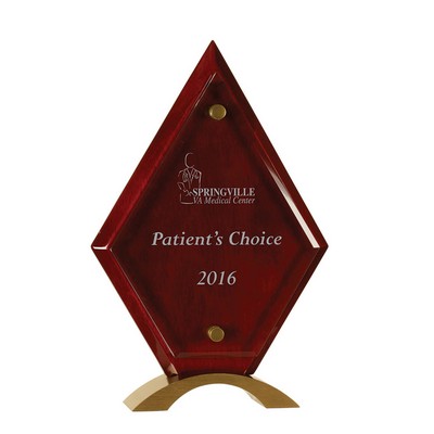 10" Diamond Rosewood Finish Acrylic Standup Award