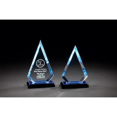 Large Blue Acrylic Beveled Arrowhead Award