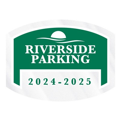 Inside Parking Permit | Flat Side Oval | 1 1/2" x 2" | Horizontal | Clear Static