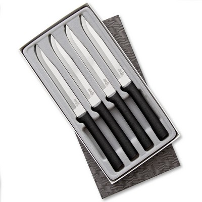 Four Utility/Steak Knives Gift Set w/ Black Handle