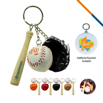 Baseball Glove Keychain-Black