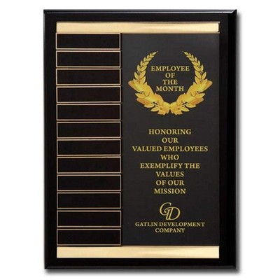 Brass Channel Pert Plaque - Black/Brass 12 Plates