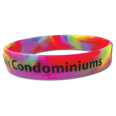 Adult Embossed Silicone Wristband (1/2") with inkfill