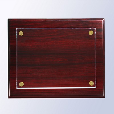 Rosewood Premium Piano Finish Plaque, Medium (Wood 12"x9" - Acrylic 10"x7")